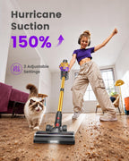 Cordless Vacuum Cleaner, 580W 50Kpa Powerful Stick Vacuum with 65 Mins Runtime,Anti-Tangle, Self-Standing, Rechargeable,Lightweight Vacuum Cleaners for Home Hardwood Floor Carpet Pet