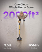 Cordless Vacuum Cleaner, 580W 50Kpa Powerful Stick Vacuum with 65 Mins Runtime,Anti-Tangle, Self-Standing, Rechargeable,Lightweight Vacuum Cleaners for Home Hardwood Floor Carpet Pet