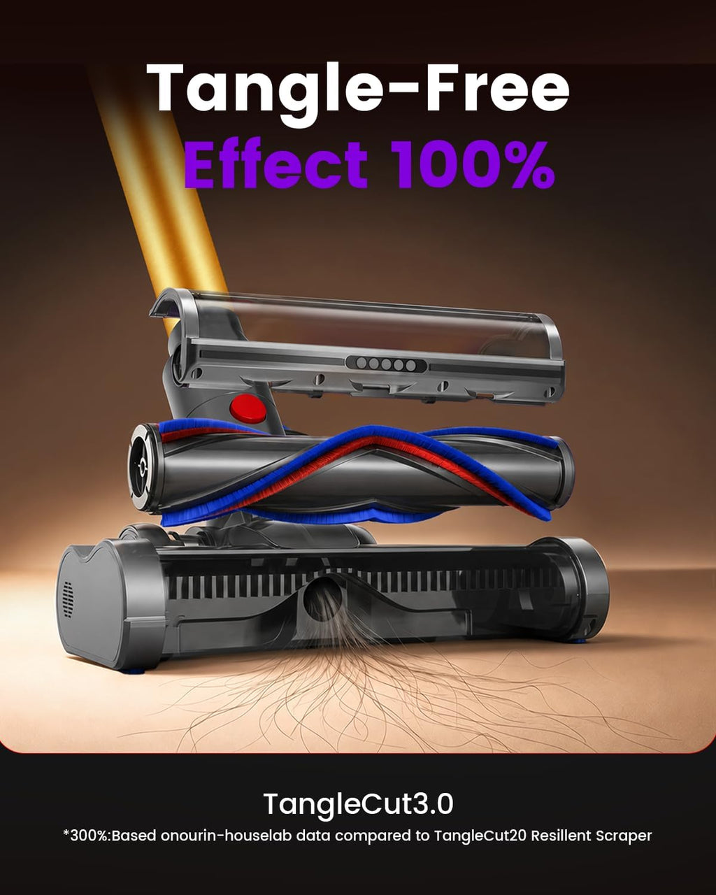 Cordless Vacuum Cleaner, 580W 50Kpa Powerful Stick Vacuum with 65 Mins Runtime,Anti-Tangle, Self-Standing, Rechargeable,Lightweight Vacuum Cleaners for Home Hardwood Floor Carpet Pet